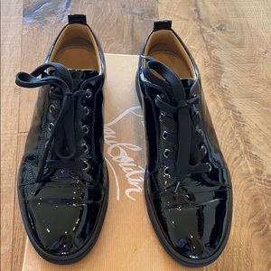 Christian louboutin black patent leather sneakers